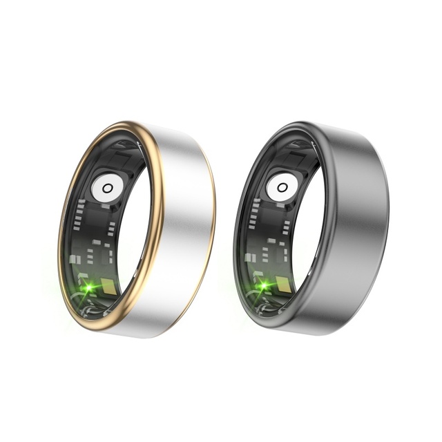 R6 Steel Smart Ring Heart Rate Blood Oxygen Sleep Monitor Fitness Tracker IP68 Waterproof Men Women 24H Health Wearable Charging