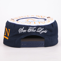 Topi atasan katun 100% kustom dengan Logo bordir topi Snapback pinggiran datar kualitas tinggi
