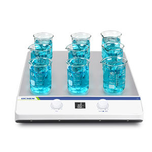 Agitateur magnétique multi-positions LICHEN MSM 3/6/9 stations 1500 tr/min, écran LCD + cadran laminé - pour mélange parallèle en laboratoire en pharmacie et en chimie - Product Image 6