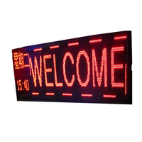 Pantalla LED con Texto Estático en Color Rojo, Soporte de Pared para Tiendas, Letrero Publicitario de Texto, Señalización Digital Programable, Letrero LED Desplazable