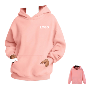 Sweat-shirt à capuche en molleton de coton pour enfants, couleur unie, avec poche kangourou, pour l'automne et l'hiver - Product Image 1