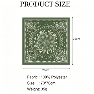 70x70cm Paisley Print Polyester Bandana <b>Scarf</b> <b>Square</b> Satin Neck <b>Scarves</b> for Women Spring Summer Autumn - Product Image 6