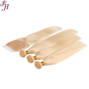 FH Envío Gratis 613 Cabello Virgen con Cutícula Alineada, Paquete de Cabello Ondulado Natural, Cierres de Cabello 4x4, Cierre de Encaje Transparente con 3 Paquetes - Product Image 3
