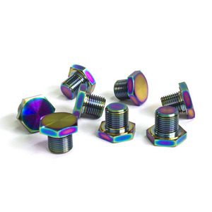Pernos hexagonales de aleación de titanio GR5 5/8-18 UNF DIN933 de 15 mm con rosca y acabado PVD para tapón de drenaje del cárter de aceite - Product Image 5