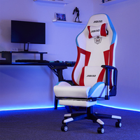 Chaise de Course Pivotante Ergonomique 2D Réglable Cadre en Métal PC Gamer Chaise Led Gaming Inclinable en Cuir Silla Accoudoir Confortable