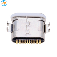 Konektor USB Type-C 16-Pin Betina Tahan Air dari Baja Anti Karat Bersertifikasi ISO 9001 Soket Konversi Port Molex Pengisian Cepat