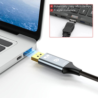 Cable Convertidor DP a HDMI Macho a Hembra de 2 Metros, Chapado en Oro, 4K60Hz, UHD, Revestimiento de PVC, para PC, HDTV, Portátil