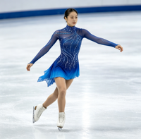 Robe de patinage artistique bleu royal ornée de strass, col montant, dos ouvert, manches longues, en maille, pour compétition et spectacle sur glace, pour adultes et enfants