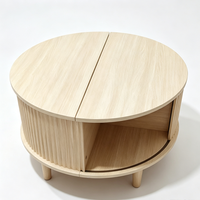 Meubles pour salon, table basse ronde en bois avec plateau rabattable, style minimaliste, grande capacité de rangement, table centrale pour salon, meubles pour la maison