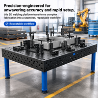 Table de soudage 3D industrielle avec surface de travail nitrurée, plateforme de serrage modulaire pour applications de soudage