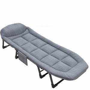 Metal Folding Bed Backrest Nap Lounge Chair Home Folding Single Bed - Product Image 1