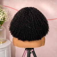 Peluca de Cabello Humano Rizado Brasileño Barato con Encaje Frontal 13*4, 200% de Densidad, Precio de Fábrica, Venta Directa, Súper Doble Trama, Rizado Pixie