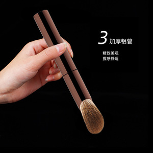 HG Animal Hair Angled <b>Blush</b> <b>Brush</b> 24mm Aluminum Handle Natural Hair Makeup <b>Brush</b> for Blusher - Product Image 3