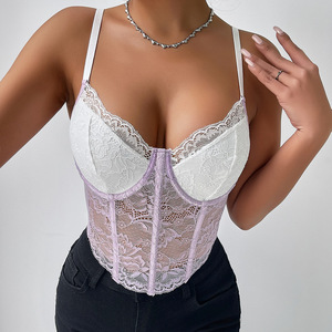 <strong>Lace</strong> Camisole Corset Women's <strong>White</strong> <strong>Lace</strong> Corset <strong>Top</strong> Sweetheart Neckline Sleeveless Bustier <strong>Crop</strong> <strong>Top</strong> for Party Clubwear - Product Image 6