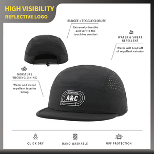 <span class=keywords><strong>Gorra</strong></span> de Campamento Plegable con Visera de Eva y Logotipo Reflectante Personalizado, <span class=keywords><strong>Gorra</strong></span> Australiana para Correr por Senderos, Negra - Product Image 6