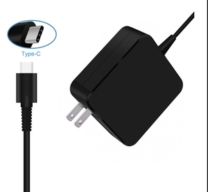 Adaptateur secteur USB Type C 65W pour ordinateur portable, charge rapide PD, sortie 20V, alliage d'aluminium noir - Product Image 2
