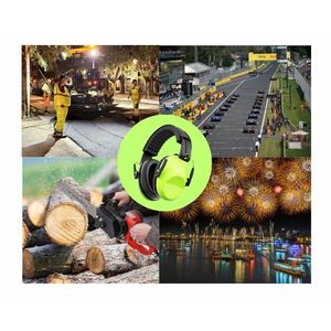 Cuffie con cancellazione del rumore 27 Nrr regolabili pieghevoli verdi - Product Image 5