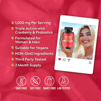 Complément alimentaire urinaire certifié GMP, marque privée OEM, végétalien, D-Mannose, canneberge, probiotique, capsules végétales pour hommes et femmes