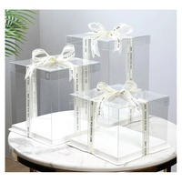 Boîte d'emballage transparente en plastique personnalisée pour gâteaux de Noël, avec couvercle transparent, disponible en 4, 6, 8, 10, 12 et 14 pouces