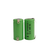 Baterai 2/3AA Ni-MH 1.2V 400mAh Isi Ulang Sel Tunggal dengan Tab Solder Atas & Bawah Datar untuk Alat Cukur Listrik.