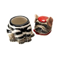 Vente en gros de pots à biscuits en grès faits à la main avec motifs de chiens et de chats, pots à biscuits personnalisés, cadeaux de fête