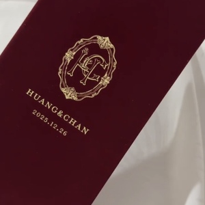 Vanilla <b>Printing</b> Customized Vintage Design Velvet Menu Die Cut Shaped Ribbon Invitation RSVP Paperboard <b>Printing</b> Custom Logo - Product Image 1