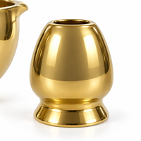 Ensemble Matcha en Céramique Dorée avec Logo Personnalisé, Ensemble Cadeau Matcha Japonais de Luxe avec Bec Verseur, Kit de Thé Matcha OEM avec Boîte Cadeau