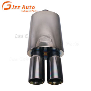 Универсальный глушитель выхлопных газов для автомобиля с двойными овальными насадками 2,5 дюйма, нержавеющая сталь, производитель автозапчастей - Product Image 6