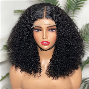Peluca frontal de encaje sin pegamento, estilo afro rizado, bob corto, 4x4, 13x4, 5x5, rizado con volumen, para mujer, de cabello humano virgen vietnamita, al por mayor - Product Image 2