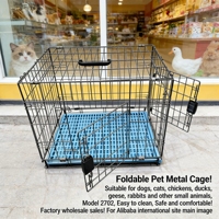Cage pliable pour animaux de compagnie en plastique et fer robuste avec plateau facile à nettoyer pour chiens de taille moyenne