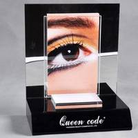 Présentoir de produits de soins personnels en acrylique, présentoir de parfum en perspex, présentoir de comptoir POP, présentoir de cosmétiques en acrylique noir, unité de glorification