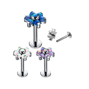 ASTM F136 Titanio Con Filettatura Interna Opal Fiore Labret Monroe piercing sul Labbro Trago il Piercing - Product Image 1