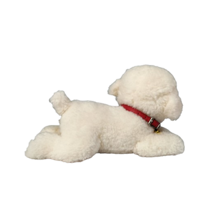 Usine en gros en peluche mignon <span class=keywords><strong>petit</strong></span> chien blanc couché peluche poupée PP coton remplissage soulagement du Stress cadeau pour enfants OPP sac - Product Image 2