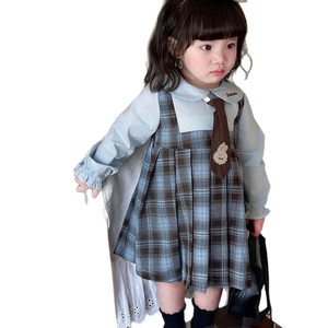 Girls Plaid Dress Long Sleeve School Style Princess Spring Autumn With Tie And Backpack For Toddler Kids - Product Image 5