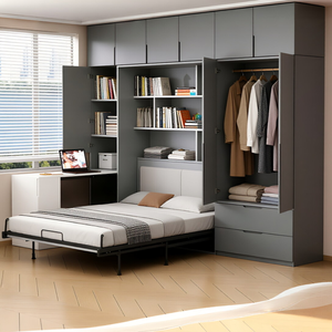 Integrated Molding ENF Environmental Grade Murphy Bed <strong>Wardrobe</strong> Bookcase <strong>Unit</strong> for Small Space Bedroom Furniture - Product Image 3