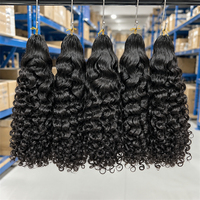 Extensions de cheveux humains en gros, bouclés style birman, invisibles, pour crochet, double épaisseur, vierges, bouclés birmanes pour crochet