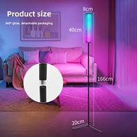 Lámpara de Pie LED RGB con Sincronización Musical, Control Remoto por Aplicación, Luz Ambiental para Sala de Estar, Dormitorio, Sala de Juegos, Decoración del Hogar, CE RoHS