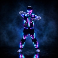 Costume de danse en polyester fluorescent LED pour performance lumineuse