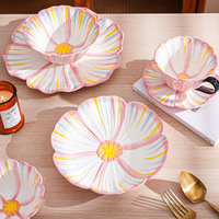 Vaisselle en céramique moderne pour la maison, tasses à café colorées sous glaçure, soucoupes, assiettes et bols à riz