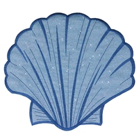 Parures de coquillages de mer d'été brodées de perles, sous la assiette, accessoire de décoration pour la maison, en polyester