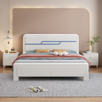 Lit en bois massif en bois de caoutchouc nordique blanc moderne Simple 1.8m chambre principale lit Double lumière lit de stockage d'air de luxe