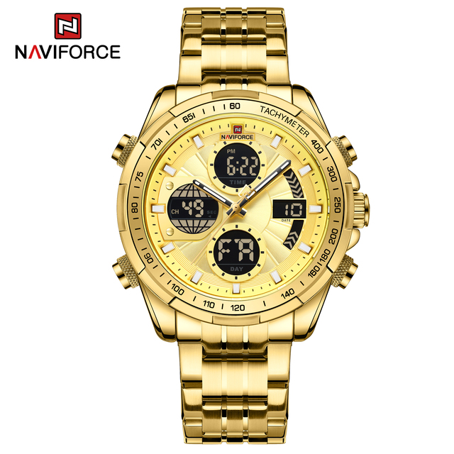 NAVIFORCE 9197S Business Men Quartz Stainless Steel Male Watch Complete Calendar Wholesale Watches Custom Men Watches