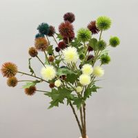 Fruits artificiels style nordique : mini-œillets à 7 branches, fruits de pissenlit bleu châtaigne, fleurs pour mariage