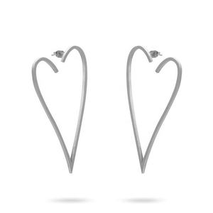 Pendientes de Acero Inoxidable con Baño de Oro de 18k, Diseño de Corazón Hueco, Estilo Moderno, Personalizables con Grabado, Venta al Por Mayor para Mujer - Product Image 3