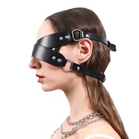 Jouets sexuels pour adultes SM Bondage Masque en cuir pour les yeux Masque Cos Flirt Chine Femme Masque facial en latex Vente en gros
