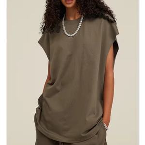 Camiseta de tirantes oversize de algodón 100% con estampado puff y lavado ácido, de punto, de manga corta, corte personalizado, estilo streetwear, para hombre - Product Image 1