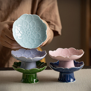 Plato de Frutas con Forma de Flor de Cerámica Estilo Chino, Plato de Postre de Porcelana para Té de la Tarde, Diseño Retro de Lujo - Product Image 2
