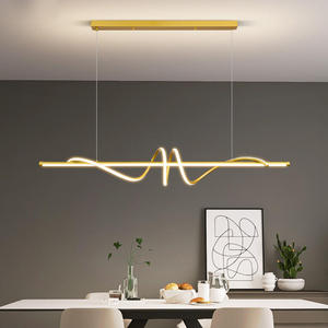 Jacksun vàng xoắn ốc dẫn tuyến tính đèn chùm 120cm nhôm ánh sáng mặt dây chuyền trên Bảng thay đổi độ sáng đảo đèn chiếu sáng cho phòng ăn - Product Image 1
