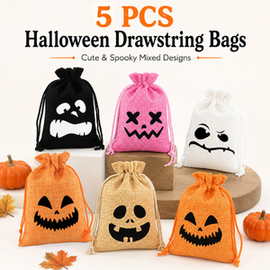Nuova Borsa con Coulisse 2026 per Snack e <span class=keywords><strong>Caramelle</strong></span> a Tema Ghost Face, con Sacchetto in Lino, Divertente Sacchetto Regalo Fantasma per Promozioni - Product Image 6