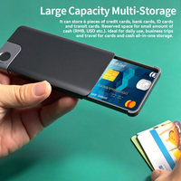 Portefeuille intelligent ultra fin antivol avec protection biométrique, en aluminium durable, protégé par RFID, pour 4 à 6 cartes et billets de banque